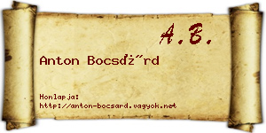 Anton Bocsárd névjegykártya